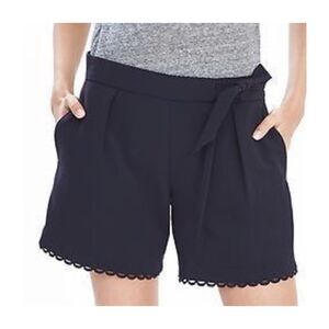 🎆Banana Republic | Navy Pleated Lace Trim Shorts